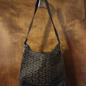Celine Chocolate Brown Denim Canvas Hobo